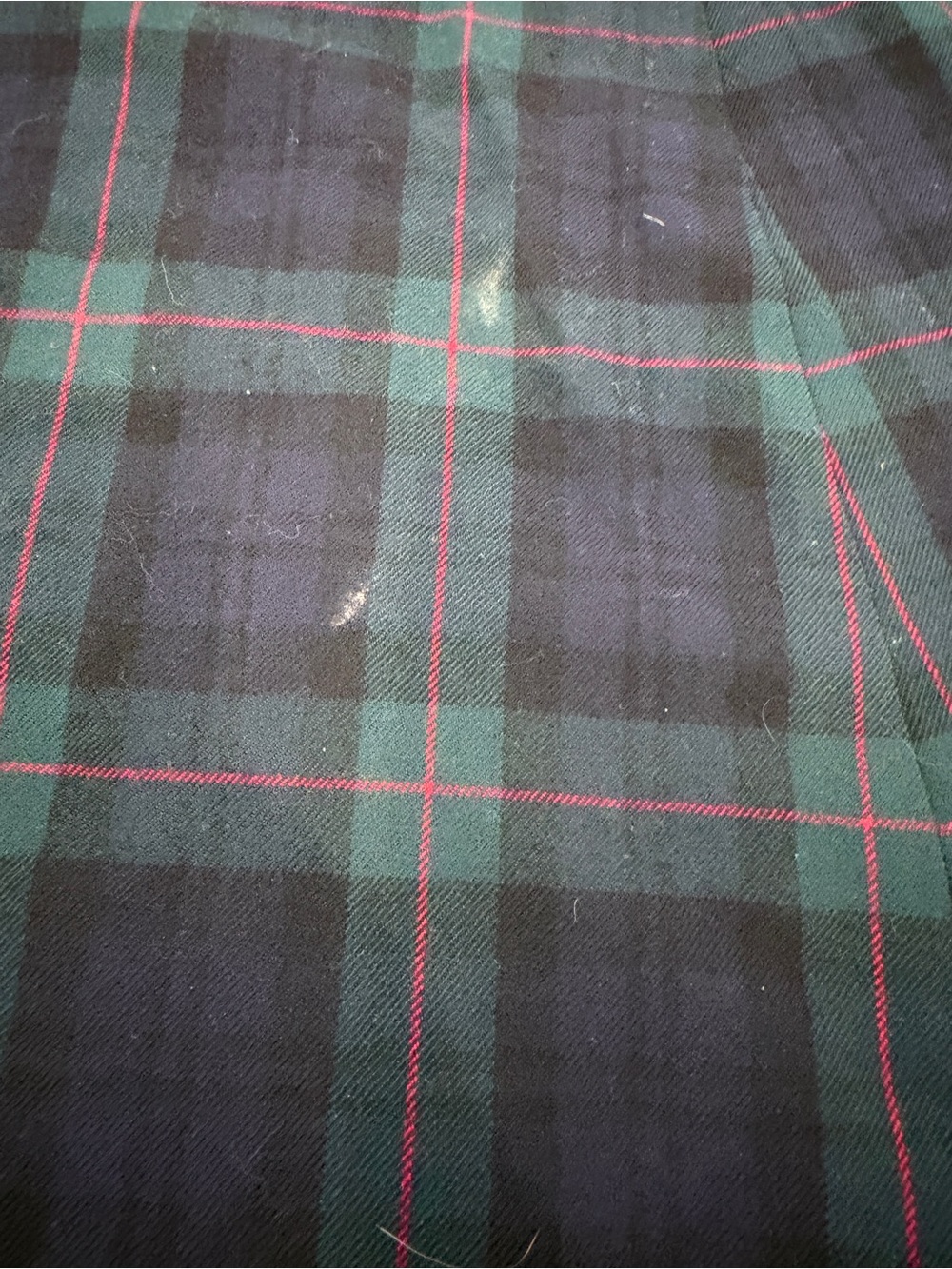Vintage Ralph Lauren A-Line Plaid Midi Wool Skirt in Navy and Green 12 - Picture 12 of 12